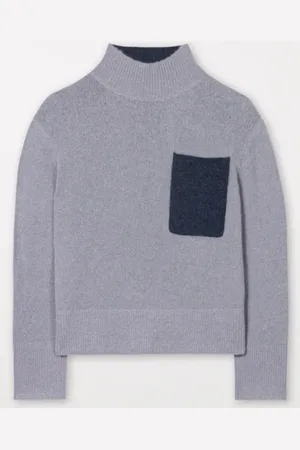 Luisa Cerano Turtleneck Jumper In Silver Grey And Midnight 108567 5311 Col 1322 - 40