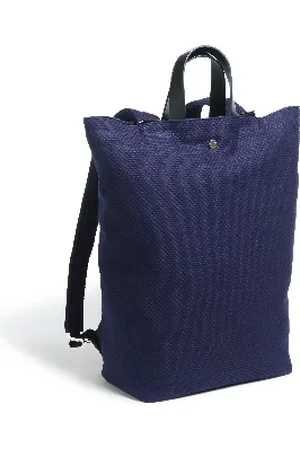 Cabas N 38 Tote Ruck - Blue, Grey, Black - Brown/black