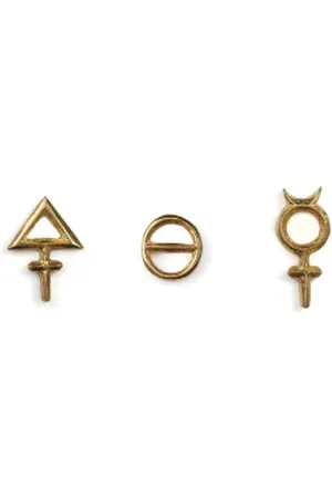Rachel Entwistle Tria Prima Earrings Vermeil - Salt Single Stud - Salt Single Stud