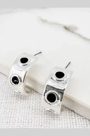 Envy Silver Hoop Earrings With Dots