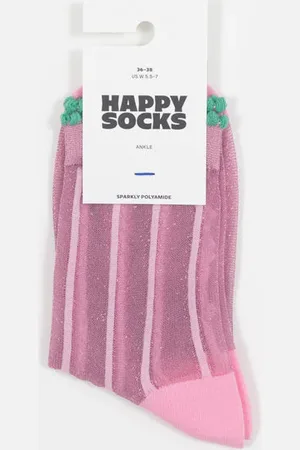 Happy Socks Lily Glittery Ankle Socks In - 36-38