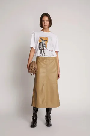 Munthe Jaggedy Lambs Leather Skirt - 38