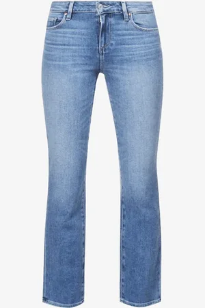 Paige Cropped Mid Rise Stretch Denim Jeans - 32" Waist