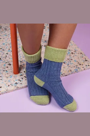 Catherine Tough Cashmere Mix Slouch Socks 4-7 Denim/