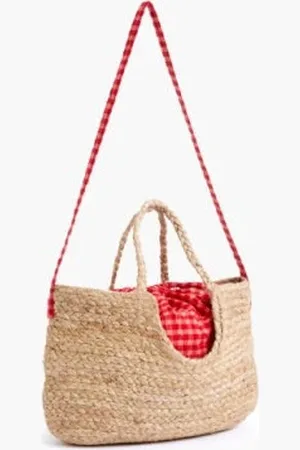 Great Plains Tunis Check Jute Raffia Bag