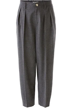 Oui Dark Grey Slim Leg Pants - Uk 14