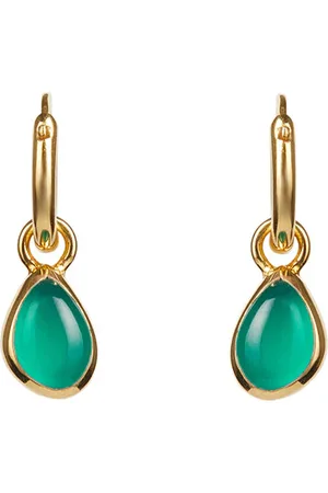 Rachel Entwistle Apollo Green Onyx Mini Hoop Earrings