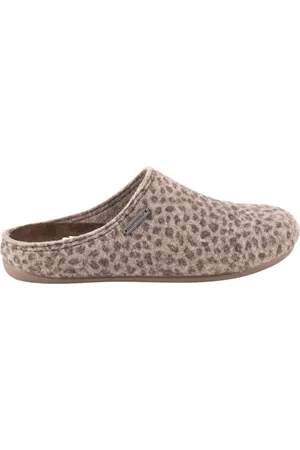 Shepherd of Sweden Cilla Felt Slippers In Leopard Print - - Uk4 (Eu37)