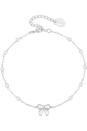 ESTELLA BARTLETT Bow With Beaded Chain Bracelet - Silver