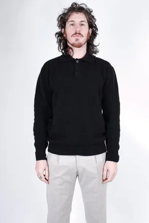 Daniele Fiesoli Alpaca Mixed Wool L/s Polo - Extra Large