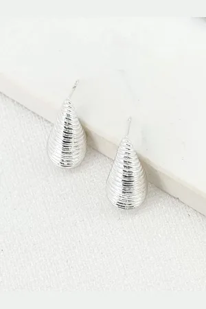 Envy Textured Teardrop Stud Earrings