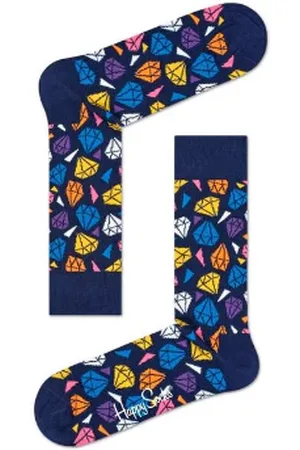 Happy Socks Multi Coloured Diamond Socks - - 36-40 / Navy