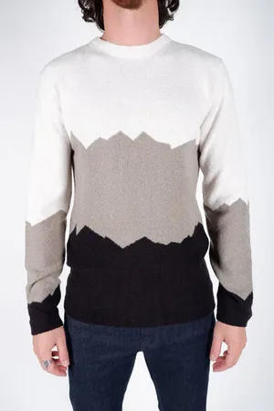 Daniele Fiesoli White And Peak Design Knitted Jumper - Double Extra Large