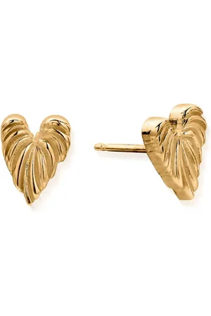 ChloBo Leaf Heart Stud Earrings