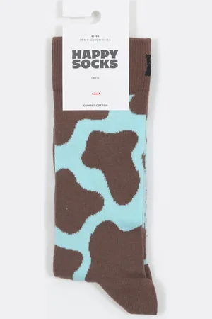 Happy Socks Cow Print Socks In Brown & - 41-46