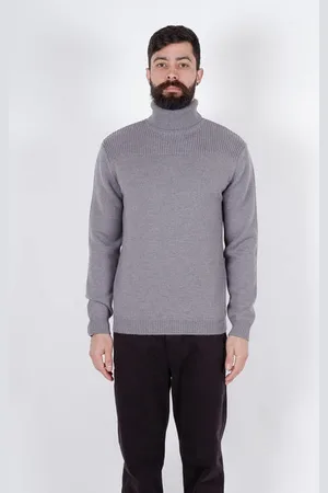 Daniele Fiesoli Grey Front Design Turtle Neck Jumper - Extra Large