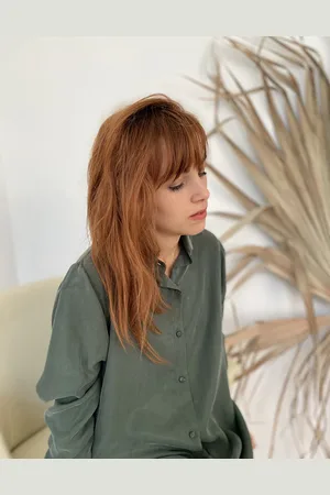 PLUTO On the Moon Long Sleeve Oversized Damiana Blouse - Size 38 (Size 12)