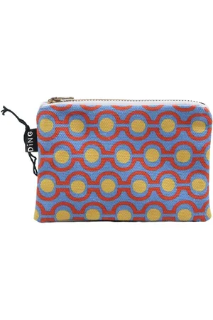Ding Ding Glasses Design Cotton Pouch - Wedgwood - Small