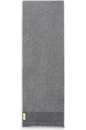 Burrows & Hare Cashmere & Merino Wool Scarf - Grey Houndstooth