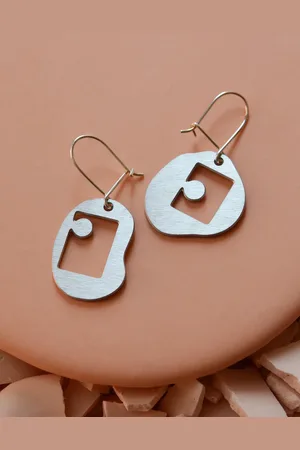 Dowse Steel And Sterling Sama Earrings