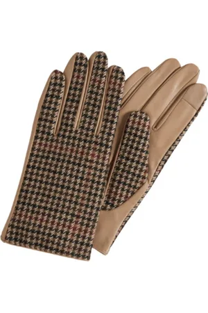 Ichi Gants En Cuir Pied De Poule - M/l