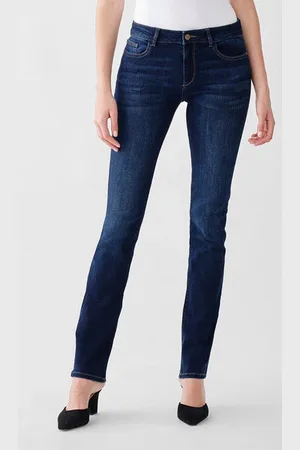 DL1961 Coco Solo Straight Mid Rise Jeans - 32 / Solo Wash