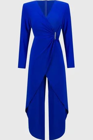 Joseph Ribkoff Silky Knit Wrap Culotte Jumpsuit In Royal 244155 Col 2922 - Uk 16