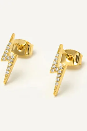 ESTELLA BARTLETT Lightning Bolt Cz Earrings