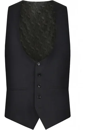 TORRE Shawl Collar Dinner Suit Waistcoat - Charcoal Grey / - 40