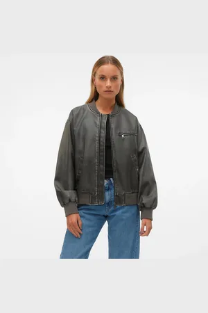 VERO MODA Faux Leather Bomber Jacket - Xs (6)