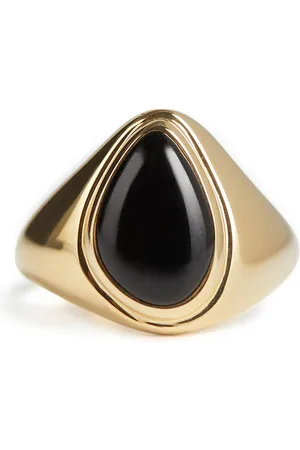 Rachel Entwistle Apollo Pinky Ring Gold - Onyx - F