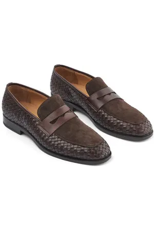 Sand Italian Suede/leather Woven Loafer - 42