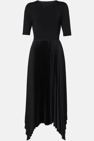 Joseph Darno Knit Weave Plissé Dress - 34 / Black / Jf008691