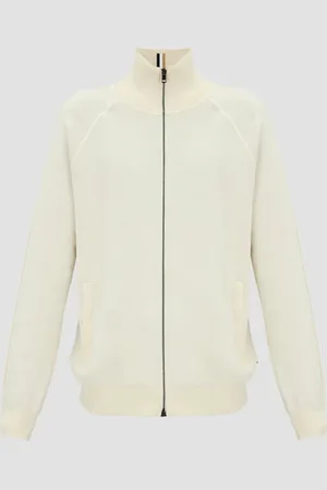 HUGO BOSS Boss - H-domico Full Zip Cardigan In Cotton & Virgin Wool In Open 50519629 131 - M