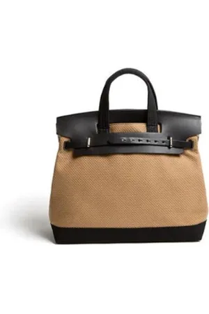 Cabas No 48 1 Day Tripper Bag - Blue, Black - Brown/black