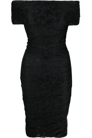 Philosophy Di Lorenzo Serafini Floral Lace Off Shoulder Midi Dress - 42 / Black / Female