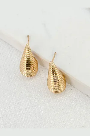 Envy Textured Teardrop Stud Earrings