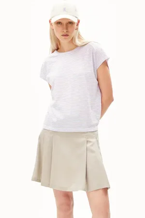 Armedangels Oneliaa Lovely Stripes T-shirt | - Oatmilk - S