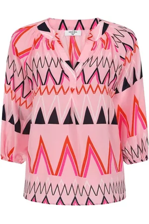 MERCY DELTA Zig Zag Strawberry Print Clevedon Blouse - S