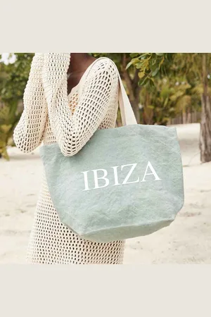 The Forest & Co. Personalised Soft Washed Jute Beach Bag - Sage Green / White
