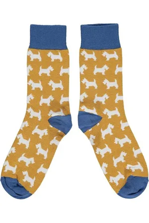 Catherine Tough Scottie Dog Print Womens Socks Ginger