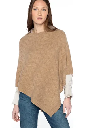 Kinross Cashmere Cable Knit Poncho In Lfac4-197-cam-0s - One Size