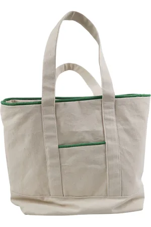 Black Bough Handmade Canvas Tote Bags With Piping And Pockets - Pine