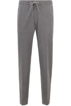 HUGO BOSS Silver Grey Micro Patterned Slim Fit Trousers - 54 (U.K 38)