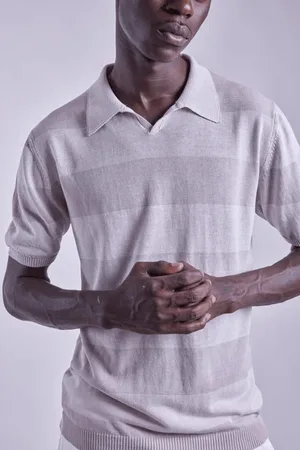 Daniele Fiesoli And White Cotton Stripes Polo Shirt - Small