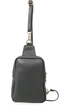 Attic Womenswear Leather Sling Bag - Dark Grey
