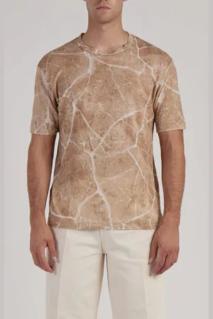 Daniele Fiesoli Cracking Earth Printed Linen T Shirt - Medium
