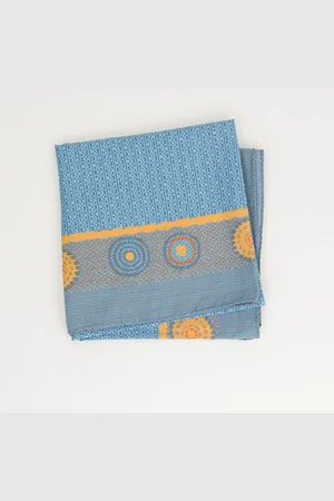 40 Colori Dot And Zigzag Printed Cotton Bandana - Yellow, Teal, Orange, White