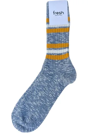 Fresh ! College Mid-calf Lenght Socks In Denim Yellow - One Size