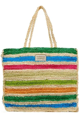Fabienne Chapot Large Striped Raffia Tote Bag